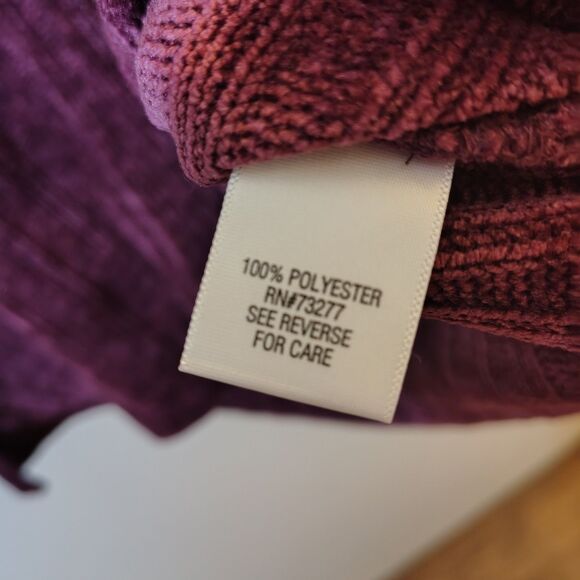 Dana Buchman Ribbed Knit Tunic Sweater Size Large Maroon Long Sleeve Top - Picture 6 of 8